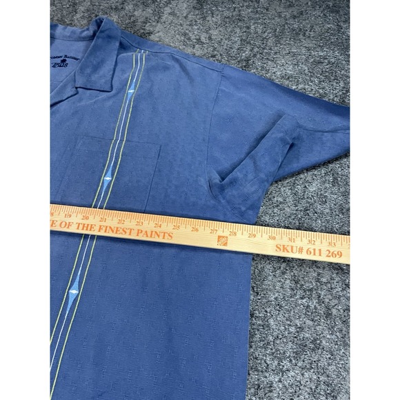 Tommy Bahama Hawaiian Shirt Mens XXL Blue 100% Silk Mulligan Mojito Camp - Picture 10 of 10